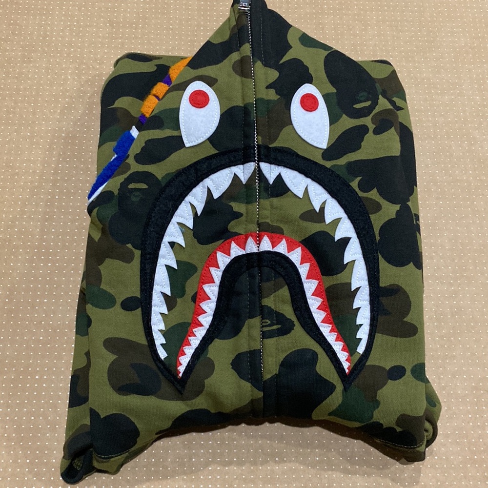 Bape Shark Zip Up Hoodie 1st Camo